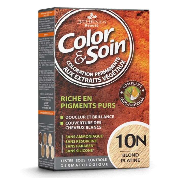 COLOR ET SOIN COLORATION PERMANENTE BLOND PATINE 10 N 135 ML Cheveux