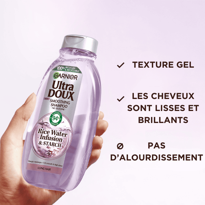 GARNIER ULTRA DOUX Rice Water SHAMPOOING INFUSION D’EAU DE RIZ & AMIDON 400ML shampoing