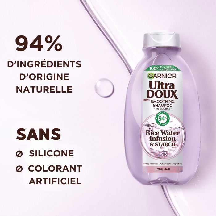 GARNIER ULTRA DOUX Rice Water SHAMPOOING INFUSION D’EAU DE RIZ & AMIDON 400ML shampoing