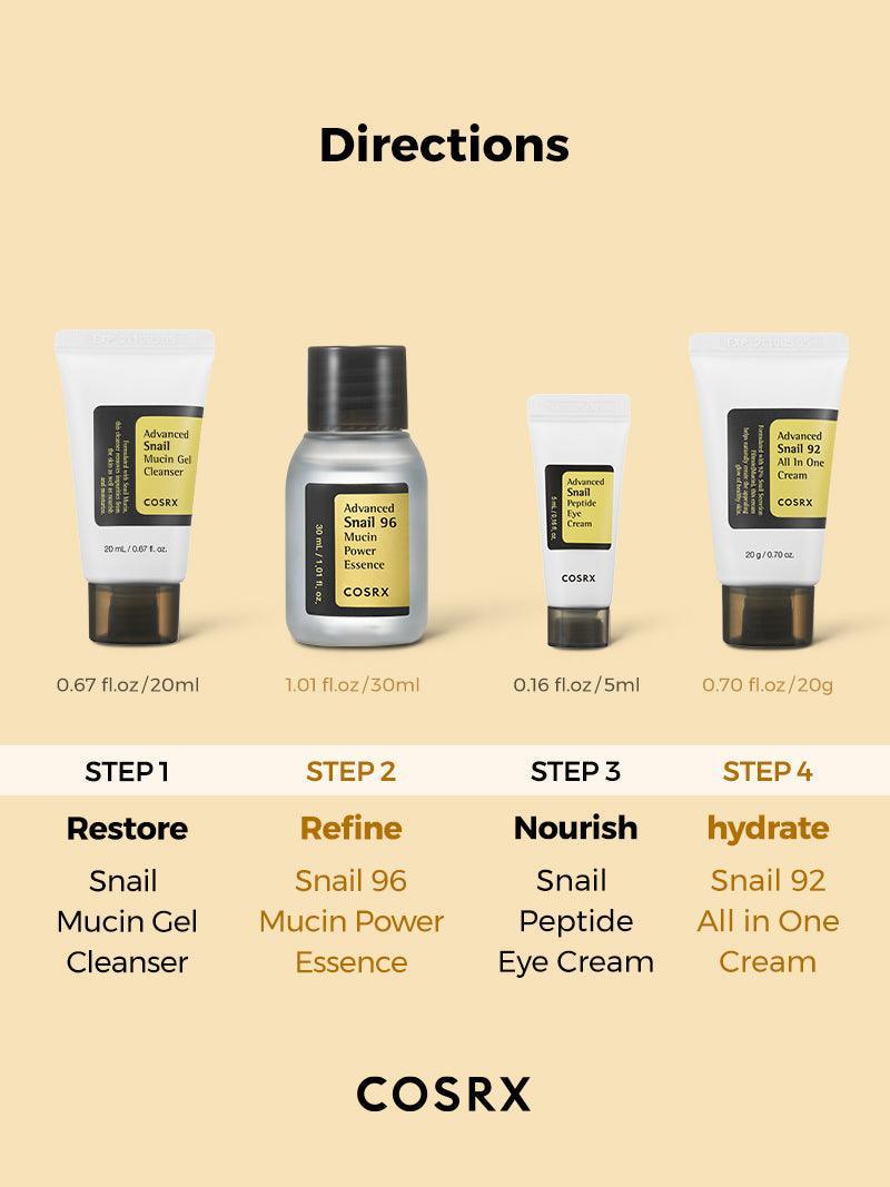 cosrx - ALL ABOUT SNAIL KIT 4-step