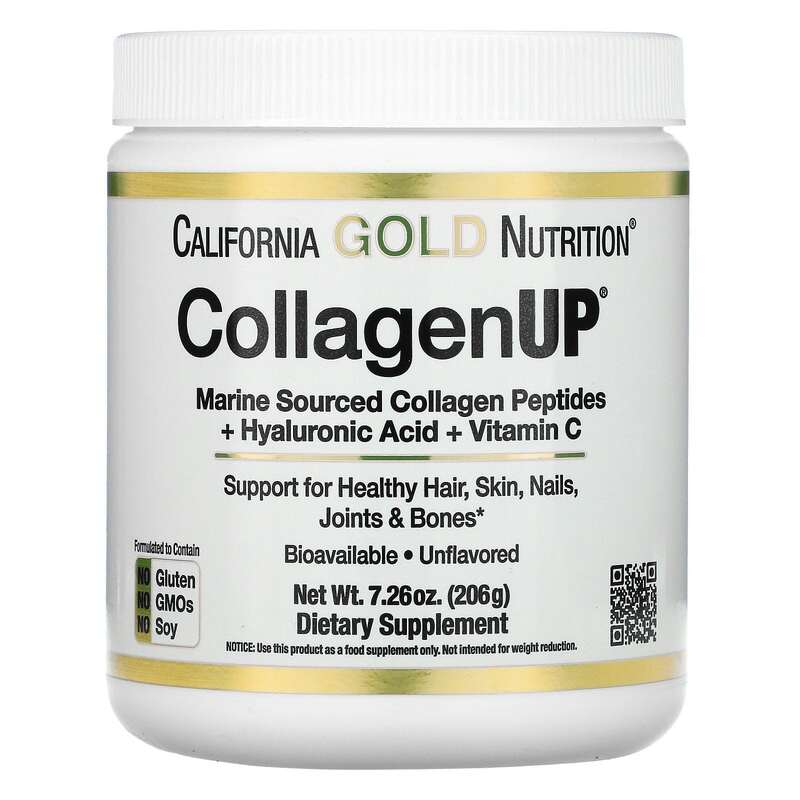 Collagen UP Peptides de collagène d’origine marine + Acide hyaluronique +Vitamine C (206 g)