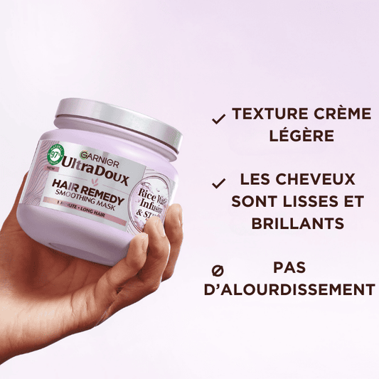 GARNIER ULTRA DOUX Rice Water MASQUE INFUSION D’EAU DE RIZ & AMIDON 340ML masque cheveux