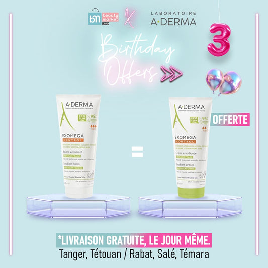 A-Derma Exomega Control Baume émollient – 200 ml = Crème émolliente 200 ml OFFERTE