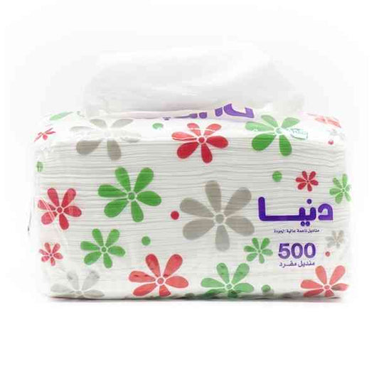 دنيا مناديل وجه مفرد ناعمة عدد 500 شد 10 باكيت Hair Care